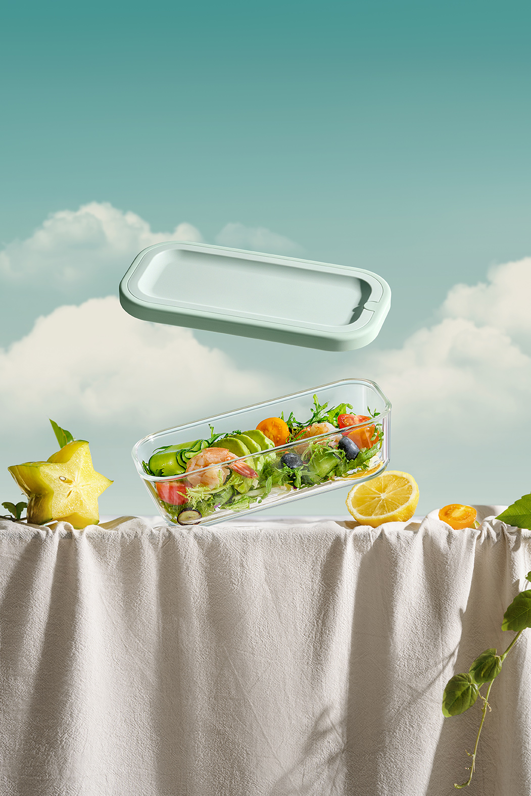 Compartment bento box 550mL